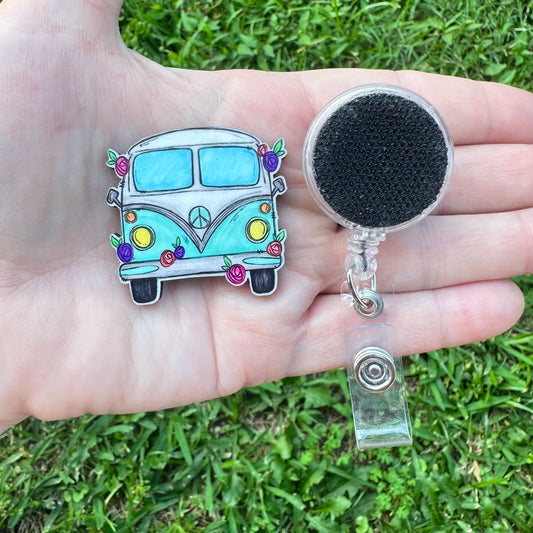 VW Bus Interchangeable Badge Button with Reel Option