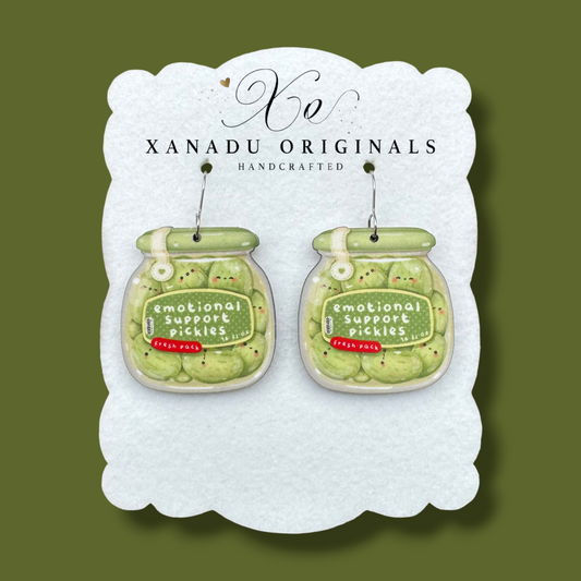 Emotional Support Pickle Earrings