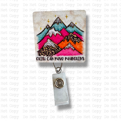 Mountains Interchangeable Badge Button with Reel Option