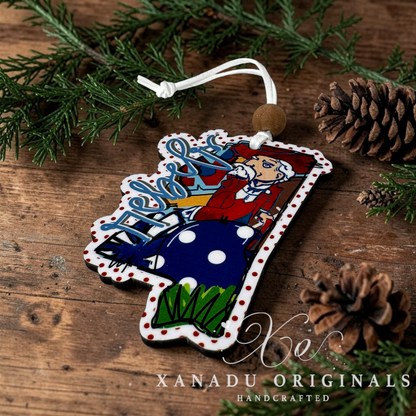 Mississippi Colonel Reb State Silhouette Wood Ornament - Whimsical Southern Collegiate Gift