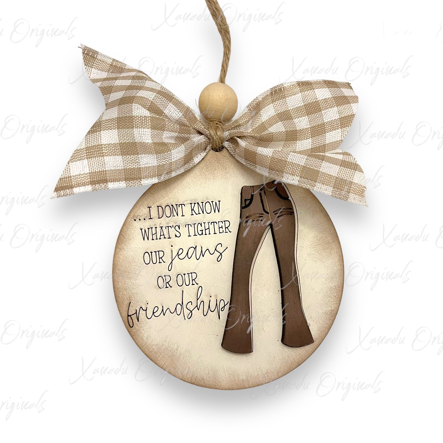 Bell Bottom Brown Jeans Friendship Ornament