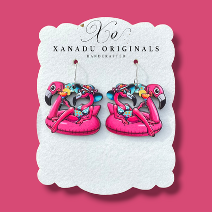 Floating Flamingo Earrings