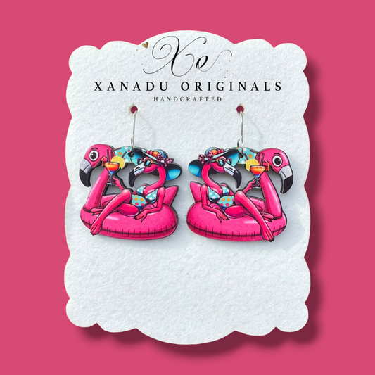 Floating Flamingo Earrings