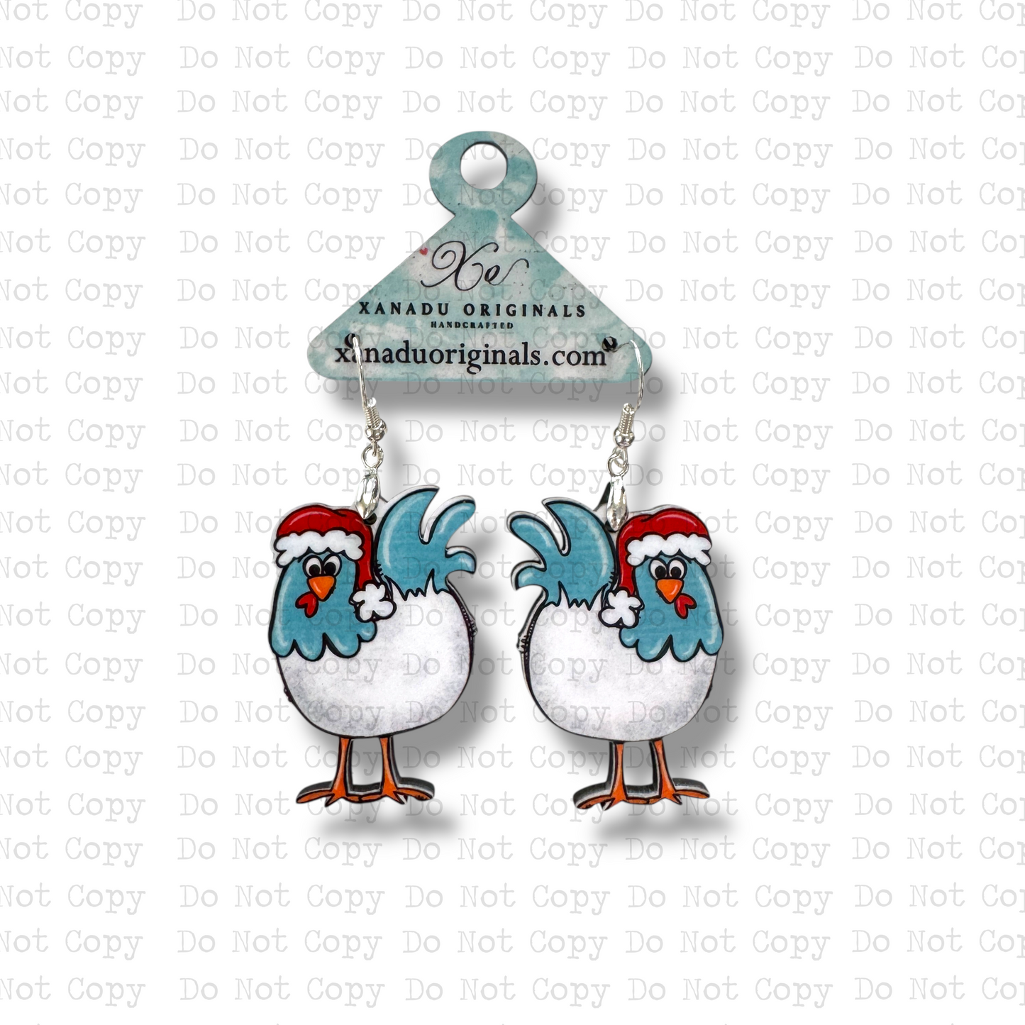 Santa Chicken Earrings