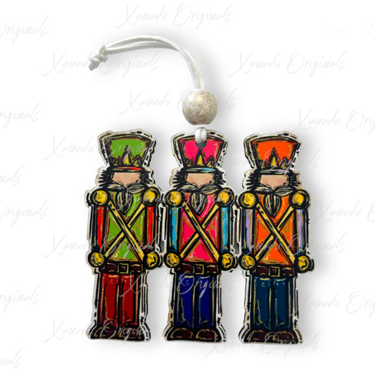 Hand Drawn  Nutcracker Trio Ornament