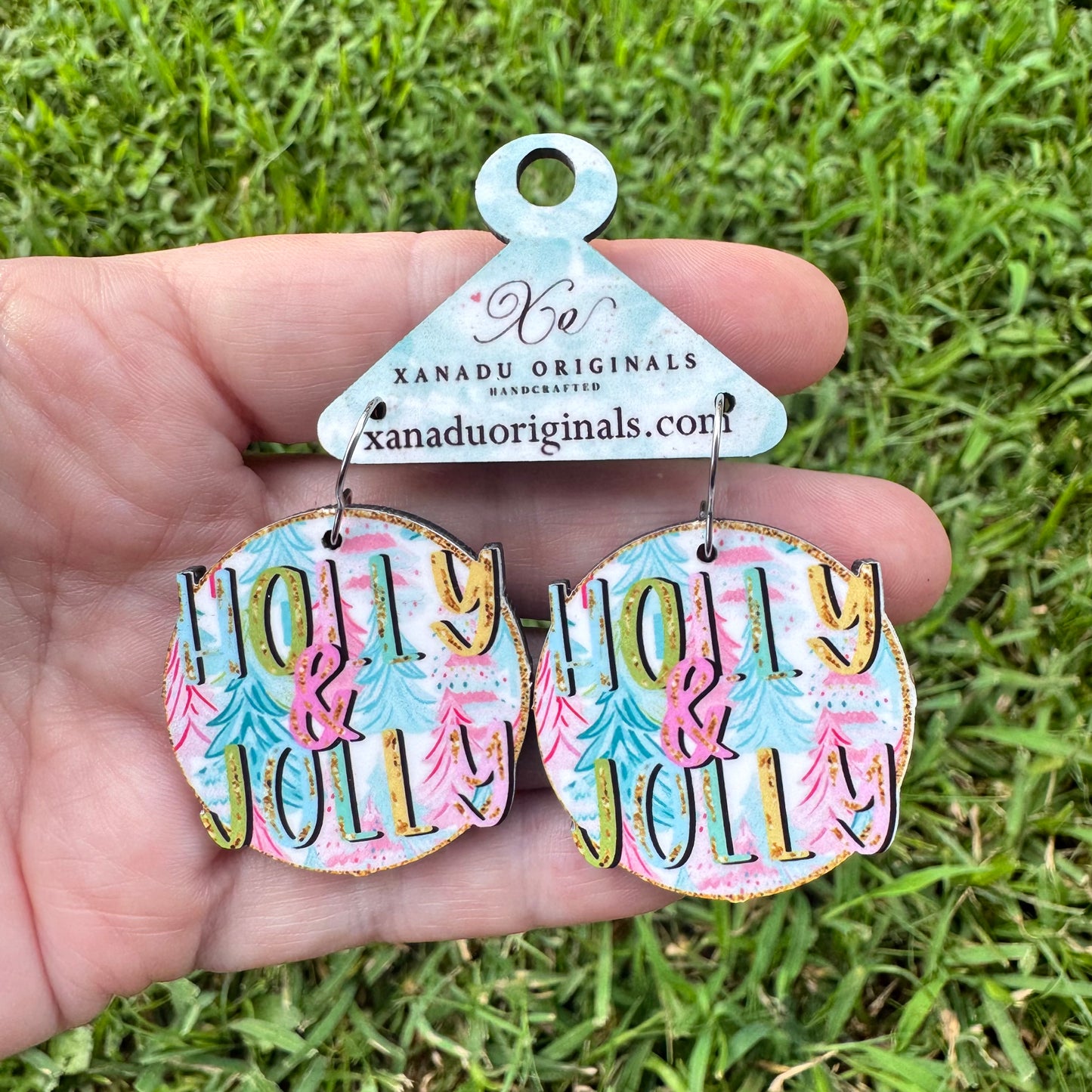 "Holly & Jolly" Retro Christmas Tree Earrings