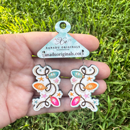 Glitter Christmas Lights Earrings
