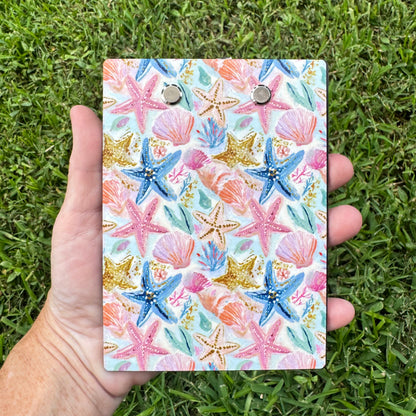 Watercolor Starfish & Seashell Mini Clipboard Notepad Holder