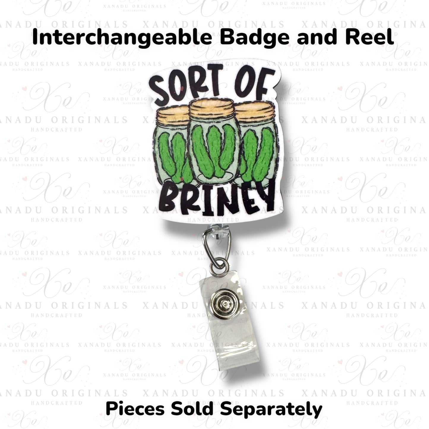 Sort of Briney Interchangeable Badge Button with Reel Option