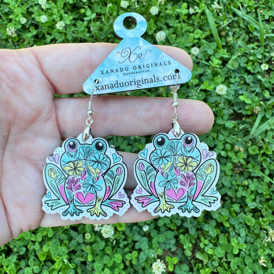 Boho Frog Dangle Earrings