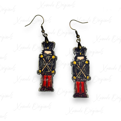 Hand Drawn Nutcracker Earrings