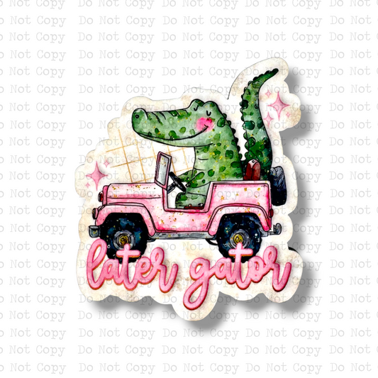 Later Gator Pink Truck Magnet
