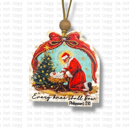Every Knee Shall Bow Painted Christmas Ornament