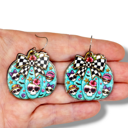 Summerween Pumpkin Dangle Earrings