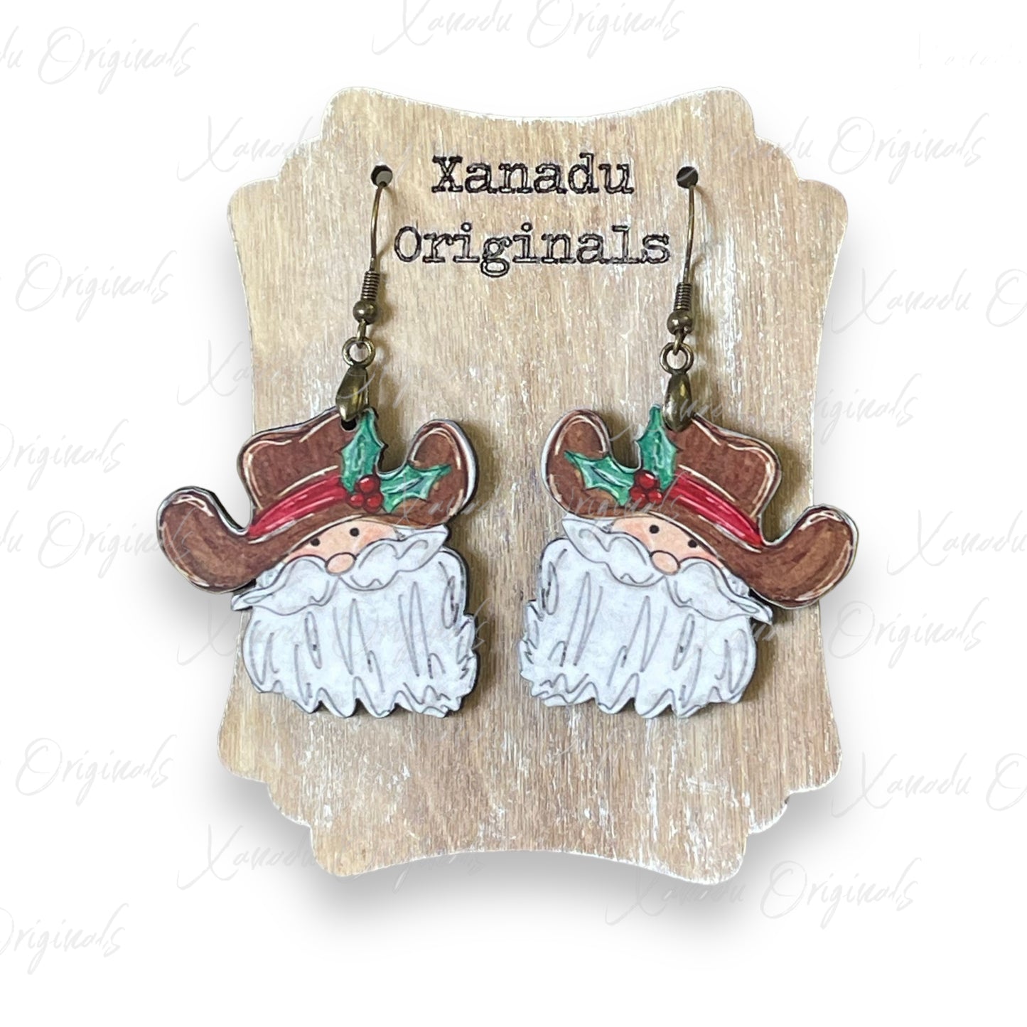 Cowboy Santa Earrings