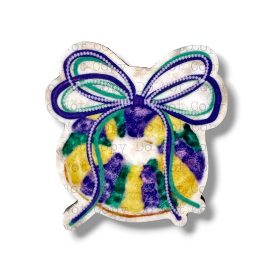 King Cake Bow Lapel Pin