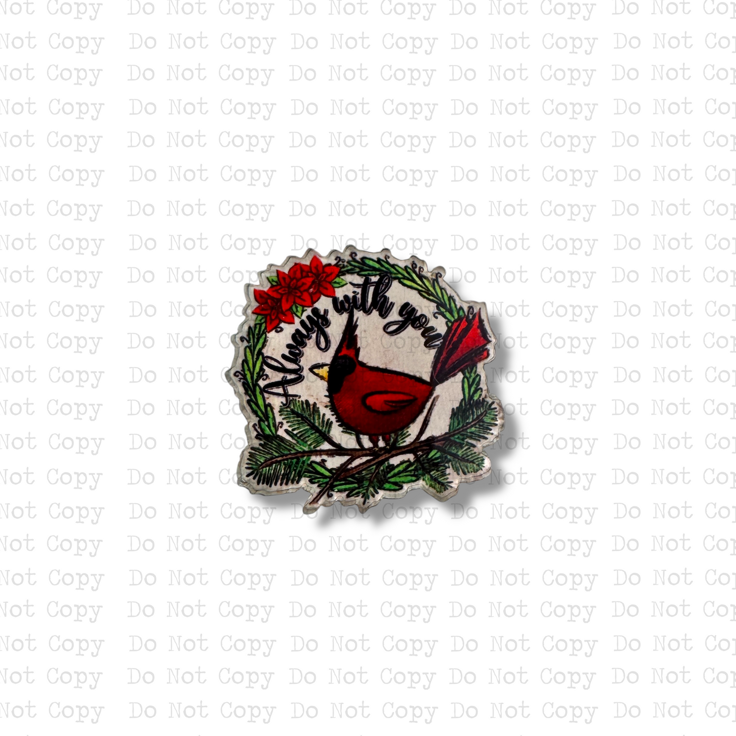 Always With You Cardinal Wreathe Lapel Pin
