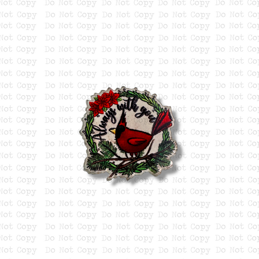 Always With You Cardinal Wreathe Lapel Pin