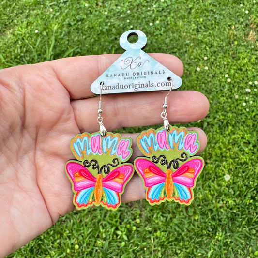 Mama Butterfly Dangle Earrings