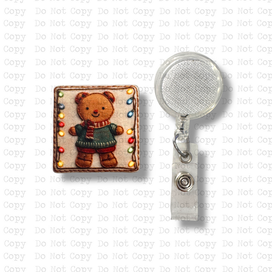 Bear Tapestry Interchangeable Badge Button with Reel Option