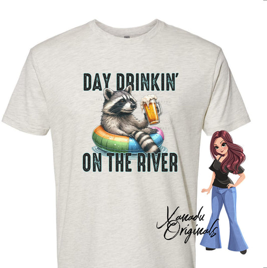 Day Drinkin' On The River Racoon T-Shirt