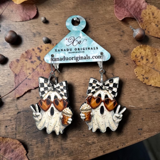 Iced Latte Ghost Dangle Earrings