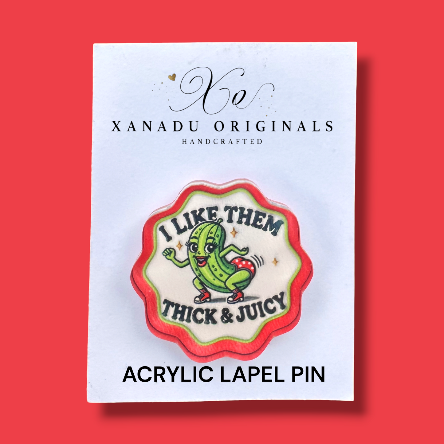 Thick & Juicy Pickle Lapel Pin