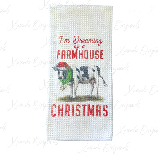 Farmhouse Christmas Tea Towel