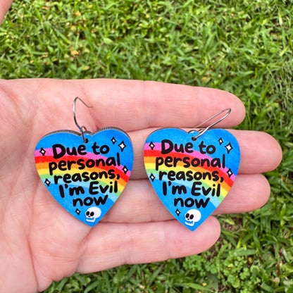 I'm Evil Now Earrings