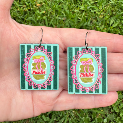 Kitsch Pickle Jar Earrings