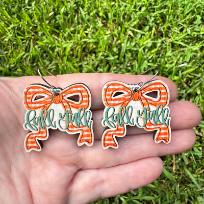 Fall Y'all Bow Earrings