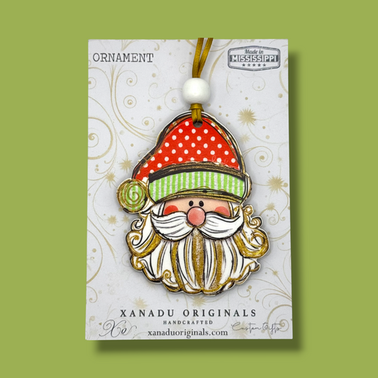 Whimsical Santa Claus Christmas Ornament, Traditional Holiday Tree Decor, Retro St. Nick Keepsake
