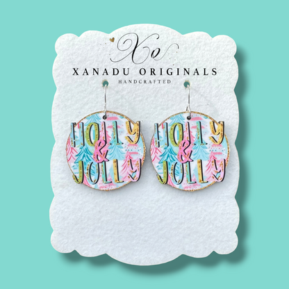 "Holly & Jolly" Retro Christmas Tree Earrings