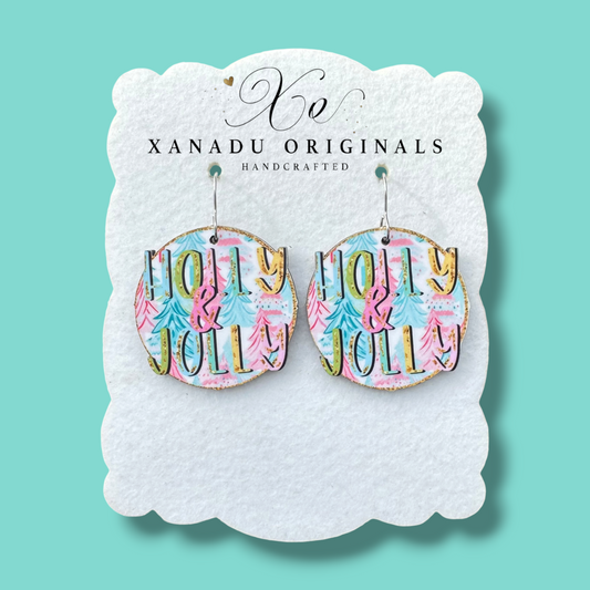 "Holly & Jolly" Retro Christmas Tree Earrings