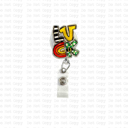 Luck Interchangeable Badge Button with Reel Option