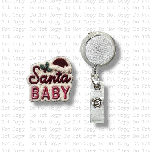 Santa Baby Yarn Interchangeable Badge Button with Reel Option