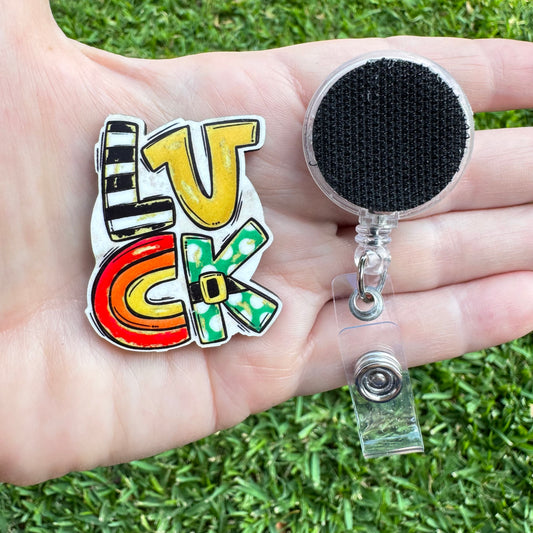 Luck Interchangeable Badge Button with Reel Option