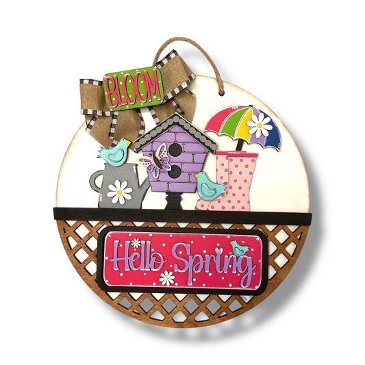 Hello Spring Interchangeable Wood Sign | DIY