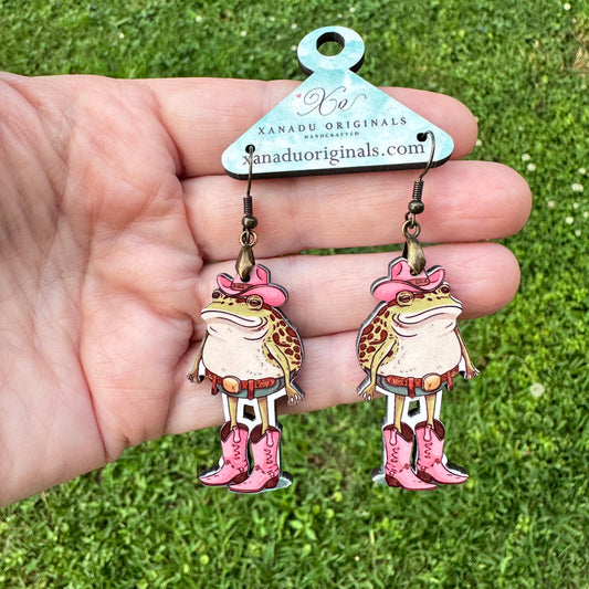 Shenanigan Frog Dangle Earrings