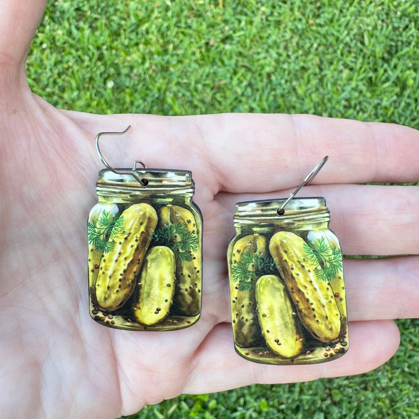 Canned Dill Pickles Earrings