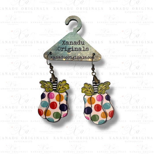 Polka Dot Pumpkin Earrings