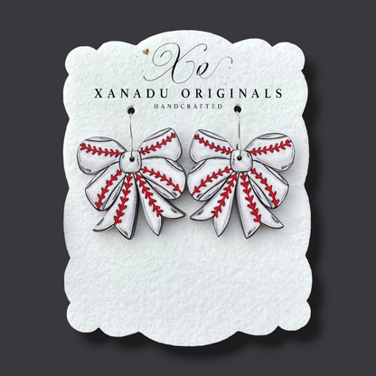 Baseball Bow Earring