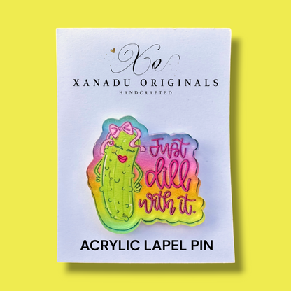 Just Dill With It Lipstick Pickle Lapel Pin