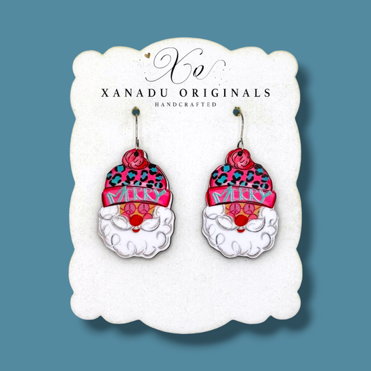 Merry Hippie Santa Earrings