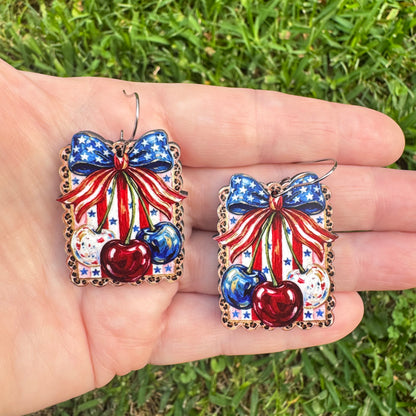 Patriotic Cherry Earrings