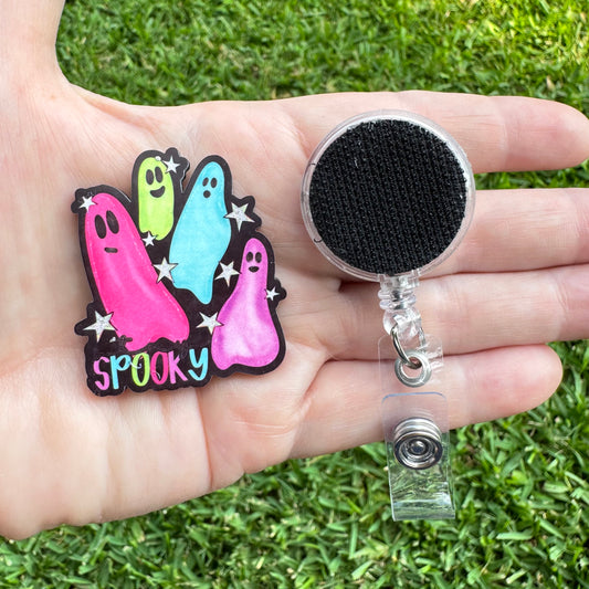 Stay Spooky Interchangeable Badge Button with Reel Option