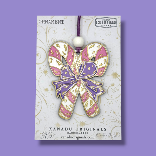 Pink Double Candy Cane Christmas Ornament