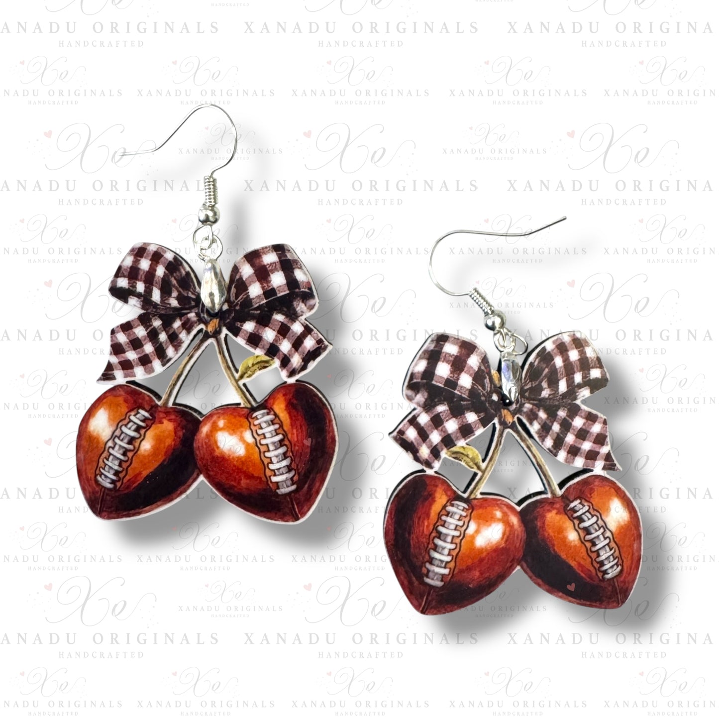 Cherry Football Earrings
