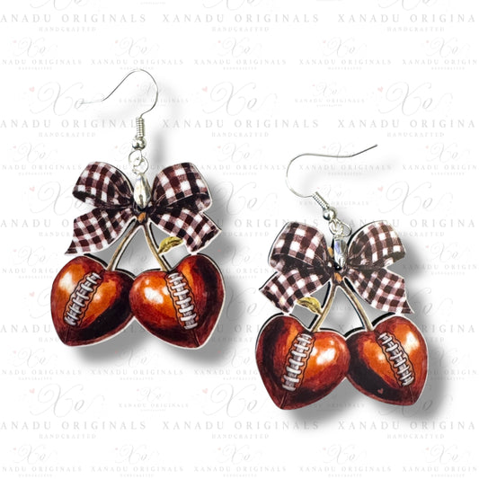 Cherry Football Earrings