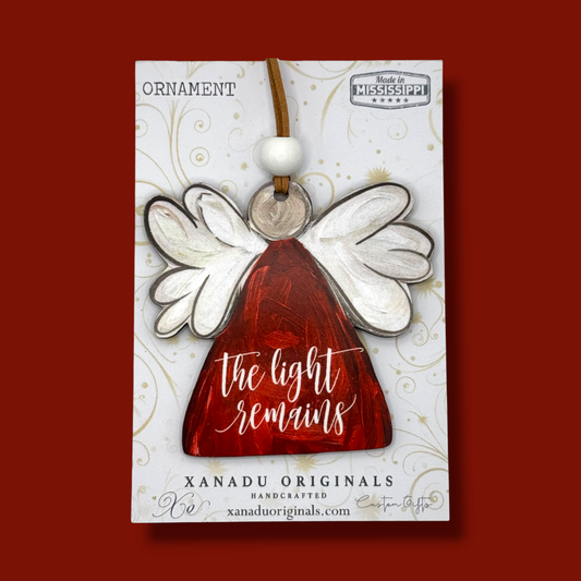 The Light Remains Red Angel Christmas Ornament